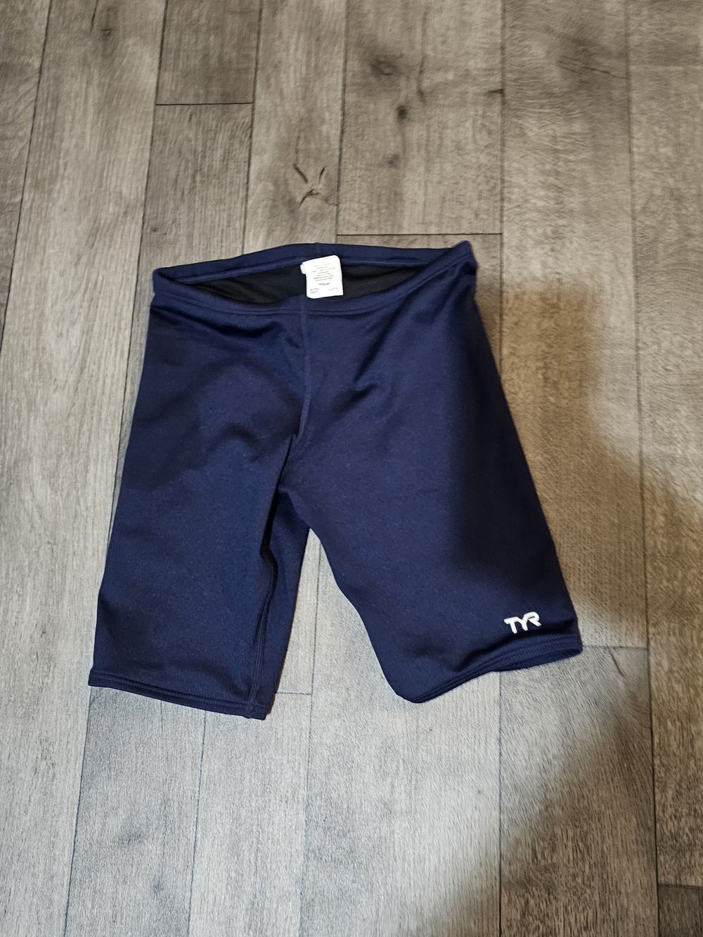 TYR Boys Navy Jammer Swim Shorts Size 28 Durafast Elite